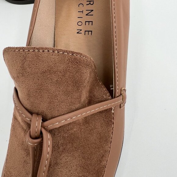 Journee Collection Tan Block Heel Loafers Size 8 - Picture 10 of 10